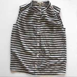 J.Crew Navy/White Stripe Button down Sleeveless